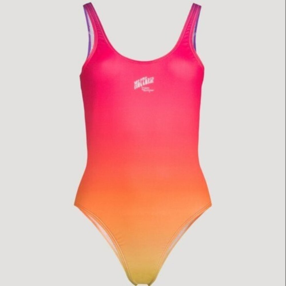 NWT MSFTSREP Intero Gradient Scoop-neck High-leg Swimsuit